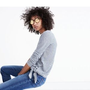 Madewell ~ Soundcheck Side-Tie Tee in Twilight Stripe NWT